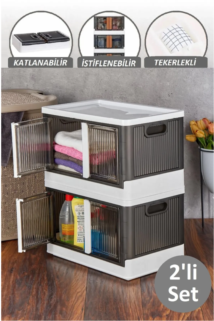 Perfect Organizer Çok Amaçlı Tekerlekli Katlanabilir Dolap ve Düzenleyici