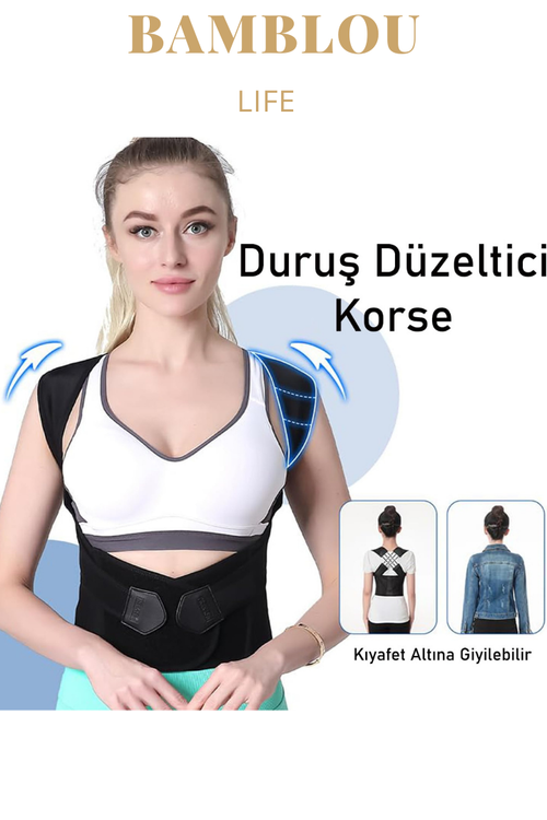 BAMBLOU Life Dik Duruş Korsesi Omuz, Bel Ve Sırt Destekli, Ayarlanabilir Korse